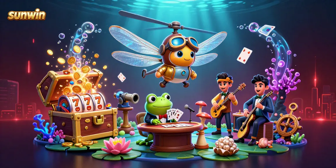 Win thrilling jackpots at Sunwin's vibrant casino with exciting game elements.