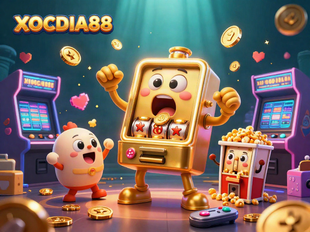 Experience thrilling wins at XOCDIA88 with a golden slot machine jackpot celebration.