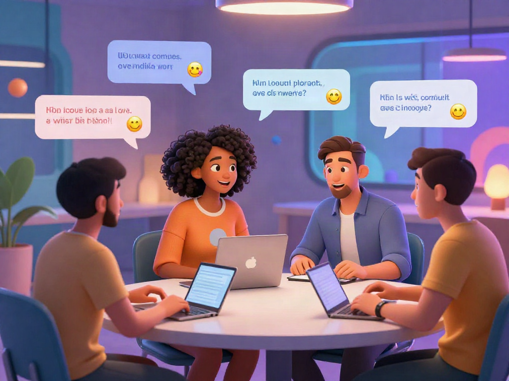 Users engaging in ai porn chat in a vibrant digital space.